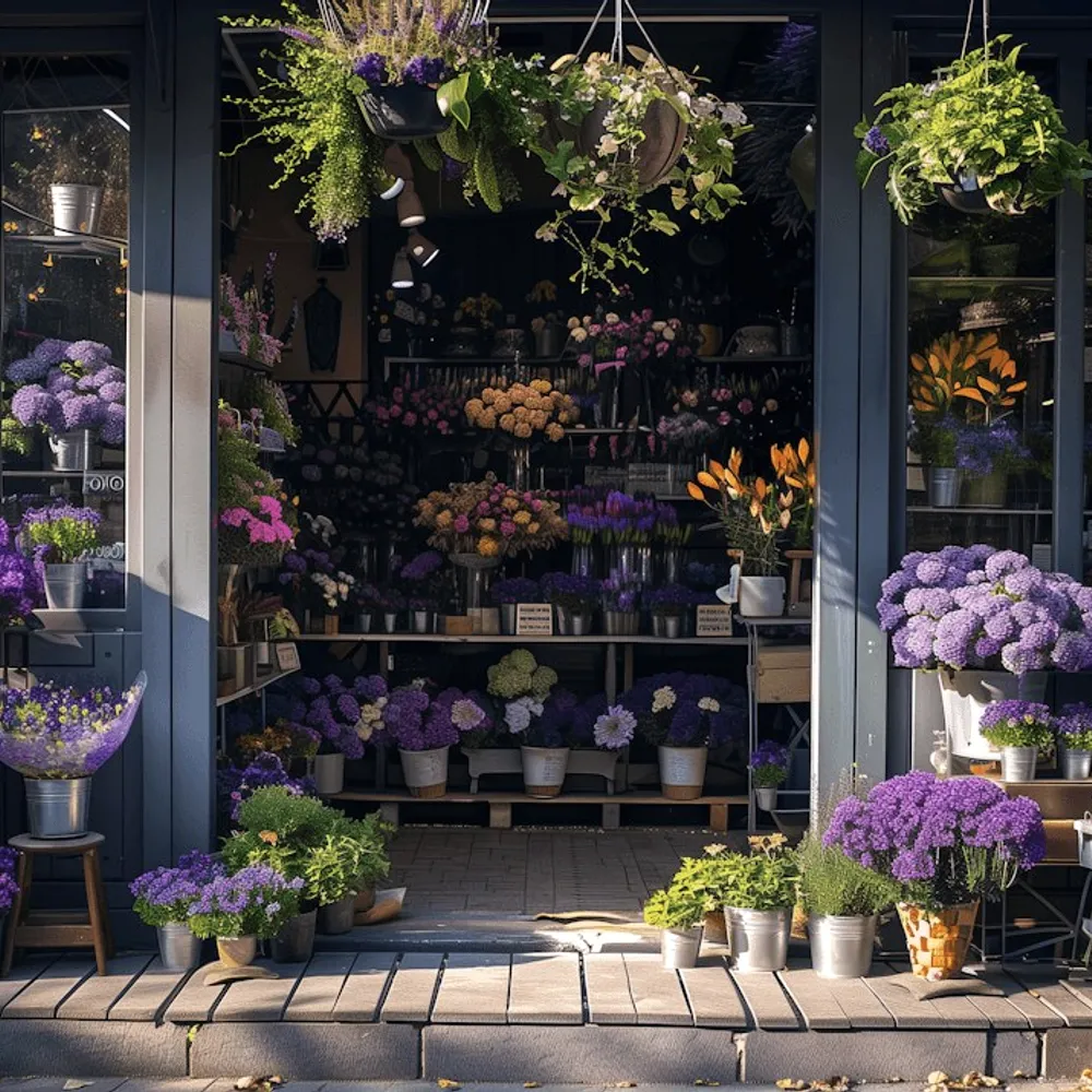A flower shop front.