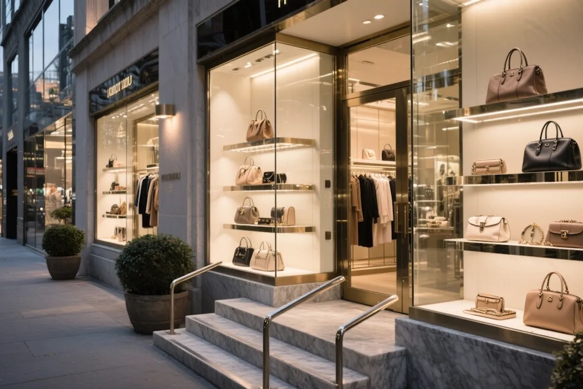 A bag shop front.