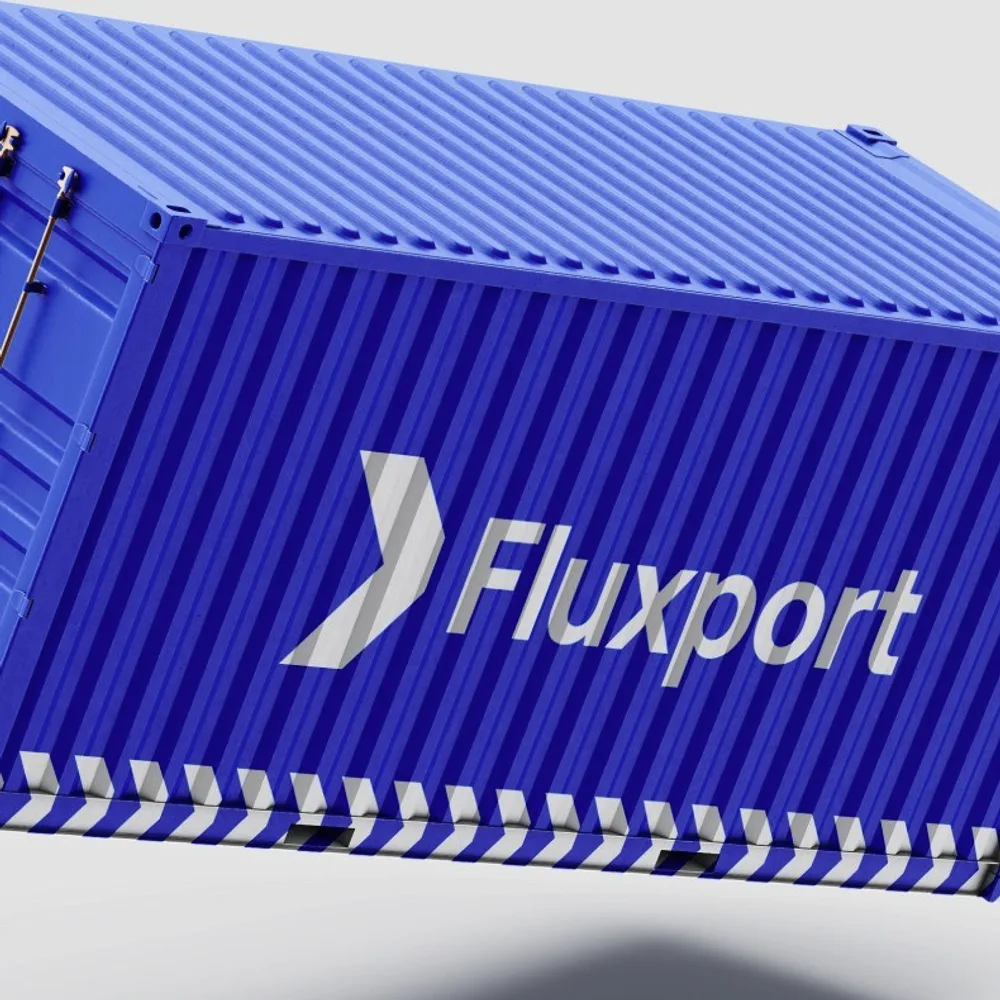 A blue container with the firm's mark.