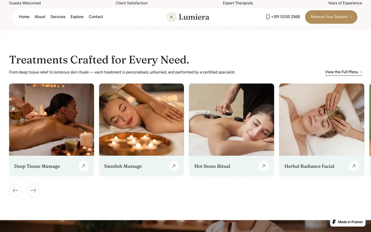 Section 02 of the Lumiera site, treatments