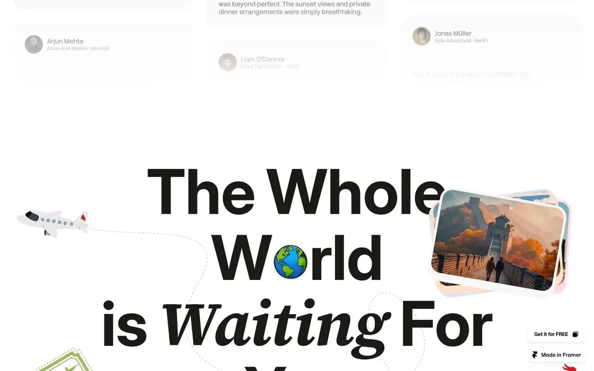 Section 06 of the Travelio site, closing